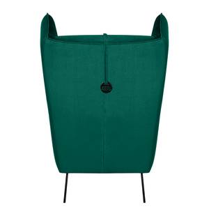 Fauteuil Caleta Tissu - Velours Onoli: Vert vieilli - Avec repose-pieds