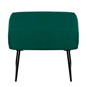 Fauteuil Caleta Tissu - Velours Onoli: Vert vieilli - Avec repose-pieds