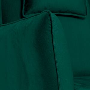 Fauteuil Caleta Tissu - Velours Onoli: Vert vieilli - Avec repose-pieds