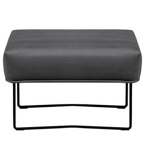 Fauteuil Caleta Tissu - Velours Onoli: Anthracite - Avec repose-pieds