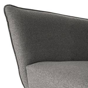 Fauteuil Caleta geweven stof - Geweven stof Sogol: Donkergrijs - Met hocker