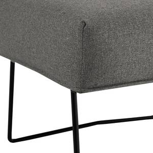 Fauteuil Caleta geweven stof - Geweven stof Sogol: Donkergrijs - Met hocker