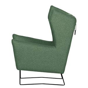 Fauteuil Caleta geweven stof - Geweven stof Sogol: Groen - Met hocker