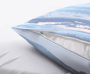 Mako-Satin Bettwäsche Ballade Baumwolle - Creme / Blau - 155 x 220 cm