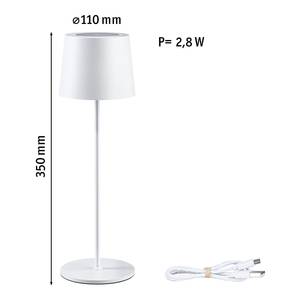 Lampada da tavolo Gilo Alluminio / materiale plastico - 1 punto luce - Bianco