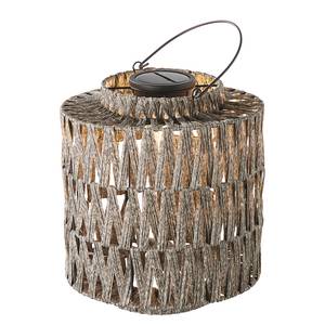 Solar-Laterne Sunshine Twinkle Rattan - Grau - 1-flammig