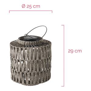 Solar-Laterne Sunshine Twinkle Rattan - Grau - 1-flammig