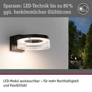 Wandlamp Capea met Sensor aluminium - antracietkleurig - 1 lichtbron