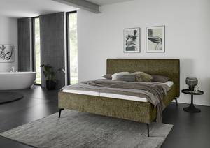 Gestoffeerd bed Riva Platweefsel Balkis: Antiek groen - 180 x 200cm - Met hoofdeinde - Metaal