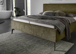 Gestoffeerd bed Riva Platweefsel Balkis: Antiek groen - 180 x 200cm - Met hoofdeinde - Metaal