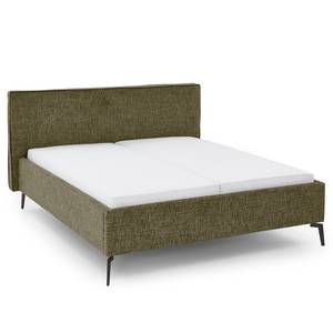 Gestoffeerd bed Riva Platweefsel Balkis: Antiek groen - 180 x 200cm - Met hoofdeinde - Met lattenbodem - Metaal