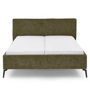 Gestoffeerd bed Riva Platweefsel Balkis: Antiek groen - 180 x 200cm - Met hoofdeinde - Met lattenbodem - Metaal