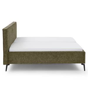 Gestoffeerd bed Riva Platweefsel Balkis: Antiek groen - 180 x 200cm - Met hoofdeinde - Met lattenbodem - Metaal