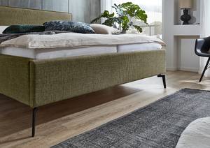 Gestoffeerd bed Riva Platweefsel Balkis: Antiek groen - 180 x 200cm - Met hoofdeinde - Met lattenbodem - Metaal