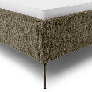 Gestoffeerd bed Riva Platweefsel Balkis: Antiek groen - 180 x 200cm - Met hoofdeinde - Met lattenbodem - Metaal