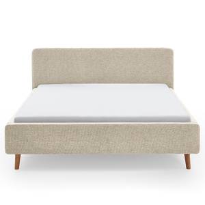 Gestoffeerd bed Mattis Geweven stof Hevi: Beige - 180 x 200cm - Met hoofdeinde - Met lattenbodem