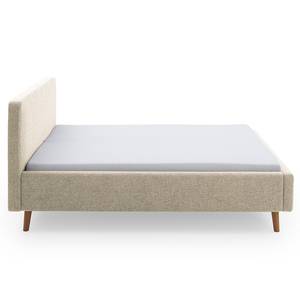 Gestoffeerd bed Mattis Geweven stof Hevi: Beige - 180 x 200cm - Met hoofdeinde - Met lattenbodem