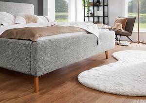 Gestoffeerd bed Mattis Geweven stof Hevi: Grijs - 160 x 200cm - Met hoofdeinde