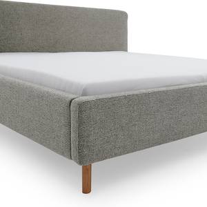 Gestoffeerd bed Mattis Geweven stof Hevi: Grijs - 160 x 200cm - Met hoofdeinde