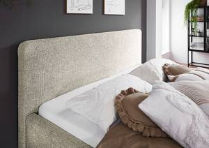 Gestoffeerd bed Mattis Geweven stof Hevi: Beige - 180 x 200cm - Met hoofdeinde