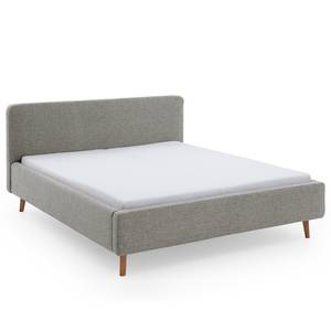 Letto imbottito Mattis Tessuto Hevi: grigio - 180 x 200cm - Con testiera