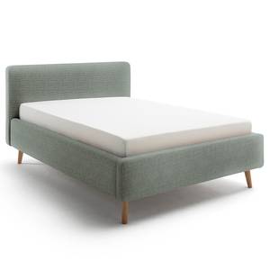 Letto imbottito Mattis Tessuto Hevi: blu - 140 x 200cm - Con testiera - Con rete a doghe