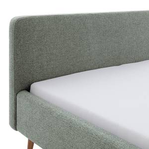 Letto imbottito Mattis Tessuto Hevi: blu - 140 x 200cm - Con testiera - Con rete a doghe