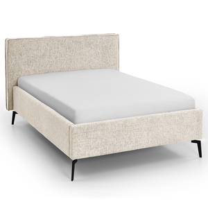 Letto imbottito Riva Tessuto Balkis: greige - 140 x 200cm - Con testiera - Metallo