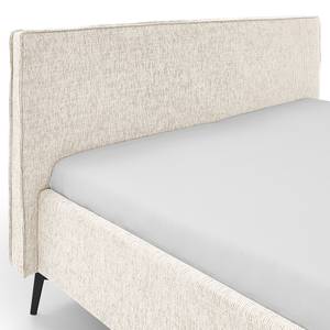 Gestoffeerd bed Riva Platweefsel Balkis: Greige - 140 x 200cm - Met hoofdeinde - Metaal