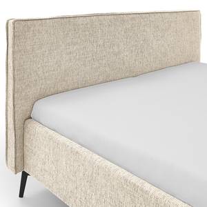 Lit capitonné Riva Tissu Balkis: Toffee - 140 x 200cm - Avec tête de lit - Métal