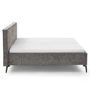 Lit capitonné Riva Tissu Balkis: Gris - 180 x 200cm - Avec tête de lit - Métal