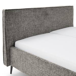 Lit capitonné Riva Tissu Balkis: Gris - 180 x 200cm - Avec tête de lit - Métal