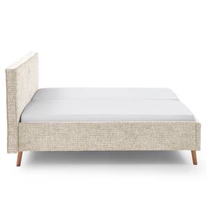 Letto imbottito Riva Tessuto Balkis: greige - 180 x 200cm - Con testiera - Faggio