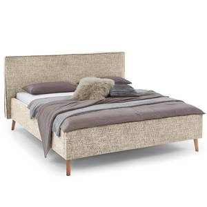 Letto imbottito Riva Tessuto Balkis: toffee - 160 x 200cm - Con testiera - Faggio