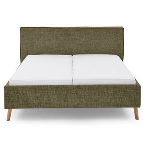 Gestoffeerd bed Riva Platweefsel Balkis: Antiek groen - 180 x 200cm - Met hoofdeinde - Beuk