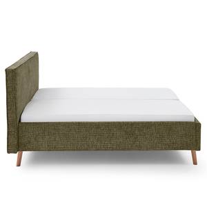 Gestoffeerd bed Riva Platweefsel Balkis: Antiek groen - 180 x 200cm - Met hoofdeinde - Beuk