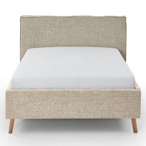 Letto imbottito Riva Tessuto Balkis: toffee - 140 x 200cm - Con testiera - Faggio