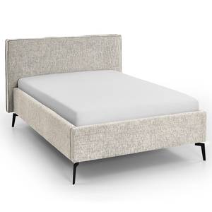 Letto imbottito Riva Tessuto Balkis: crema blu - 140 x 200cm - Con testiera - Con rete a doghe - Metallo