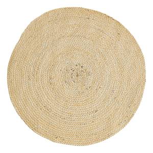 Laagpolig vloerkleed Ibo jute/katoen - crèmekleurig - Diameter: 80 cm