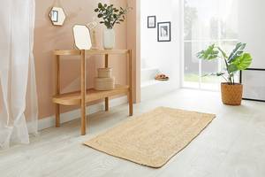 Kurzflorteppich Ibo Jute / Baumwolle - Creme