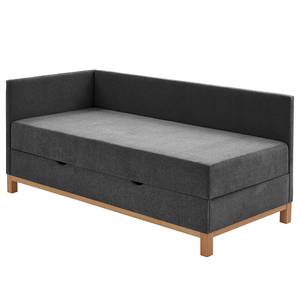 Gestoffeerd bed Santos Geweven stof Thorid: Antracietkleurig - 90 x 200cm