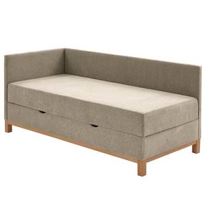 Gestoffeerd bed Santos Geweven stof Thorid: Beige - 90 x 200cm