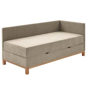 Gestoffeerd bed Santos Geweven stof Thorid: Beige - 90 x 200cm