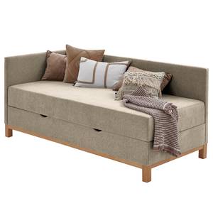 Gestoffeerd bed Santos Geweven stof Thorid: Beige - 120 x 200cm