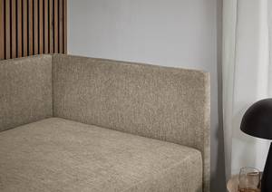 Gestoffeerd bed Santos Geweven stof Thorid: Beige - 120 x 200cm