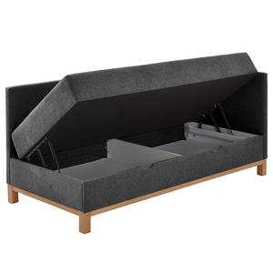 Gestoffeerd bed Santos Geweven stof Thorid: Antracietkleurig - 140 x 200cm