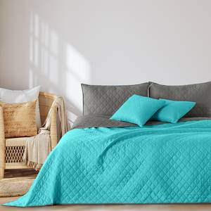 Dekentje Daxel polyester - Turquoise/Grijs - 200 x 220 cm