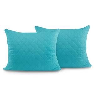 Housses de coussins Daxel - Lot de 2 Polyester - Turquoise - 50 x 60 cm