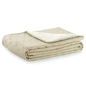 Dekentje Daxel polyester - Beige/wit - 220 x 240 cm