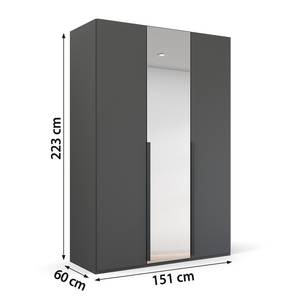 Drehtürenschrank Purisma Spiegel Typ A Graphit - Breite: 151 cm